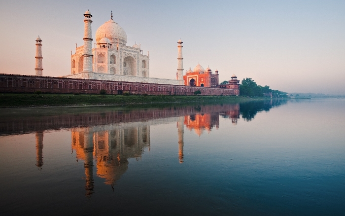 India Taj Mahal river yamuna dawn 1058817